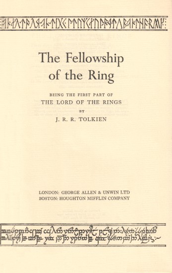The Fellowship of the Ring - Deluxe Edition 1964 - Title Page