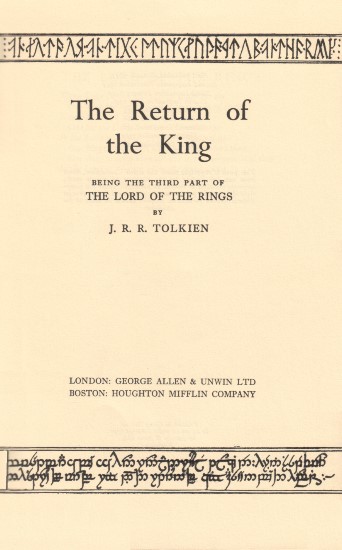 The Return of the King - Deluxe Edition 1964 - Title Page