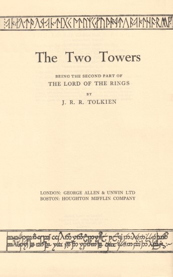 The Two Towers - Deluxe Edition 1964 - Title Page