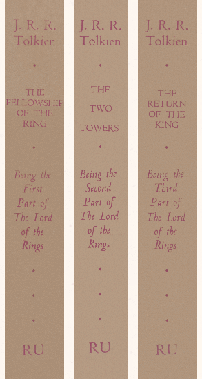 The Readers Union Edition of The Lord of the Rings - Dustwrapper Spines