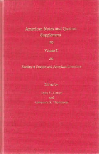 American Notes and Queries. 1978