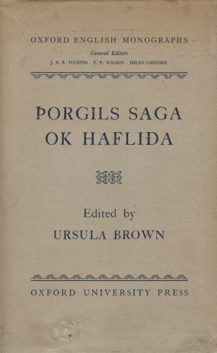 þorgils Saga ok Hafliða. 1952