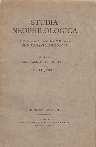 Studia Neophilologica. 1948