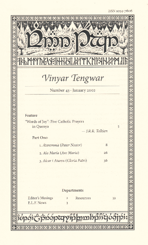 Vinyar Tengwar 43. January 2002