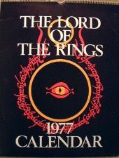 Lord of the Rings 1977 Calendar. Calendar. Issued in a card mailing envelope.