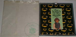 The Lord of the Rings Film Calendar 1980. Issued in a clear cellophane envelope.