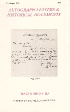 Autograph Letters & Historical Documents. 1989. Dealer�s catalogue.