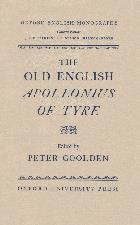 Old English Apollonius of Tyre. 1958. Hardback in dustwrapper.