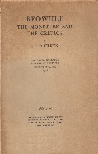 Beowulf: The Monsters and the Critics. 1937. Booklet.