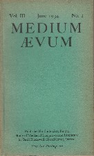 Medium Aevum. 1934. Paperback journal.