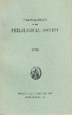 Transactions of the Philological Society 1934. Reprint. Paperback journal.