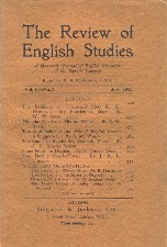 Review of English Studies. April 1925. Paperback journal.