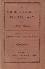 Middle English Vocabulary. 1925. Paperback.