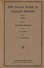 Year's Work in English Studies 1924. Hardback.