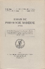 Essais de Philologie Moderne. 1953. Paperback journal.