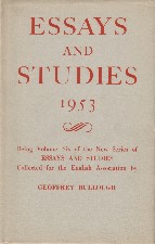 Essays and Studies 1953. Hardback in dustwrapper.