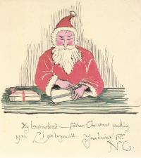 Father Christmas Packing. 2001. Set of 10 Greetings Cards.