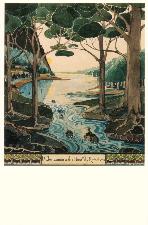 Bilbo comes to the Huts of the Raft-elves. 2005. Postcard.