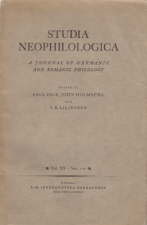 Studia Neophilologica. 1948. Paperback journal.
