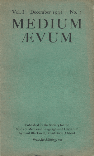 Medium Aevum. 1932