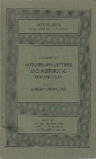 Autograph Letters and Historical Documents. 1978. Auction catalogue