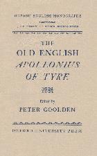 Old English Apollonius of Tyre. 1958. Hardback in dustwrapper